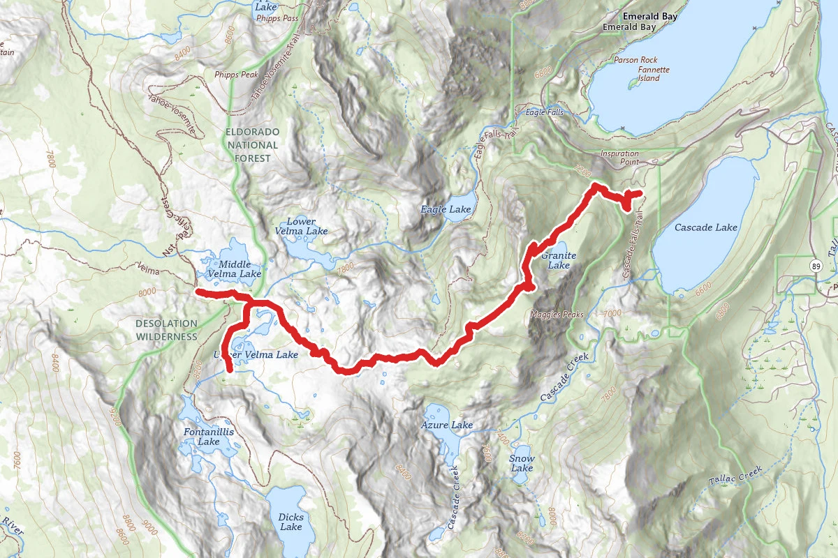 Bayview Trail to Velma Lakes
