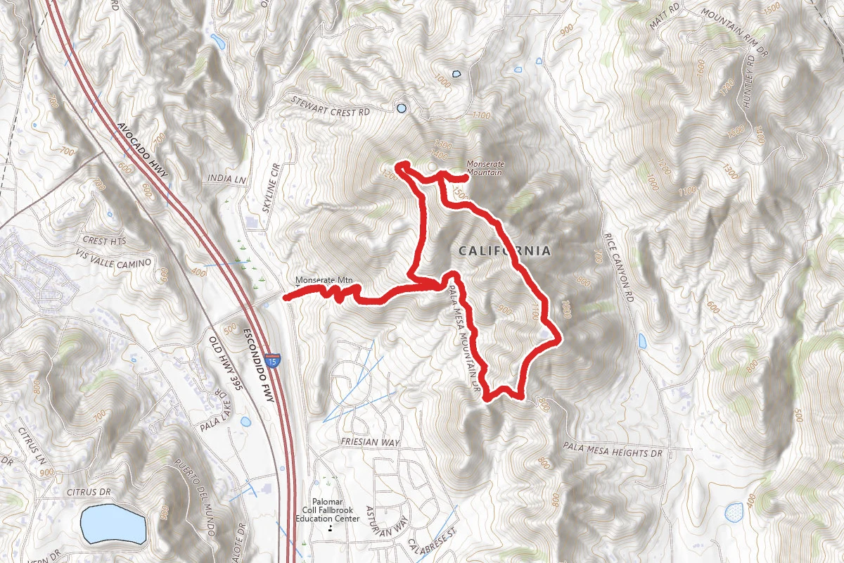 Monserate Mountain Trail Loop